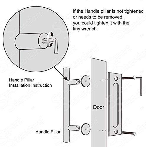 SMARTSTANDARD 12" Flush Set Stainless Steel Pull Door Hardware Handle