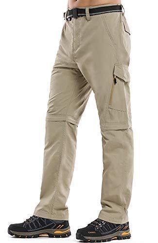 Mens Hiking Pants Adventure Quick Dry Convertible Lightweight Zip Off Fishing Travel Mountain Trousers