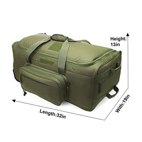 ARMYCAMOUSA Military Tactical Wheeled Deployment Trolley Duffel Bag Heavy-Duty Camping Hiking Running Trekking