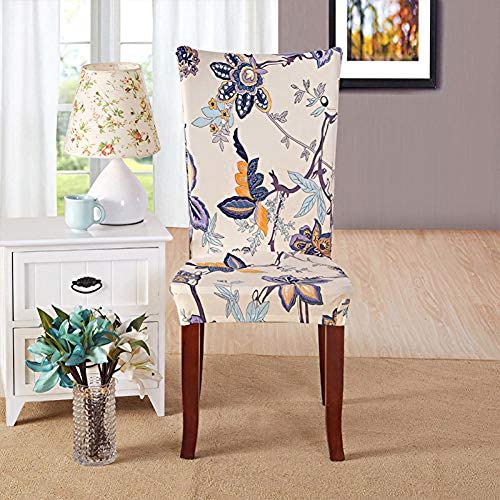 smiry Stretch Printed Dining Chair Covers, Spandex Removable Washable Dining Chair Protector Slipcovers for Home, Kitchen, Party, Restaurant - Set of 6, Black Baroque