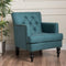 Great Deal Furniture Tufted Club Chair, Decorative Accent Chair with Studded Details - Pewter