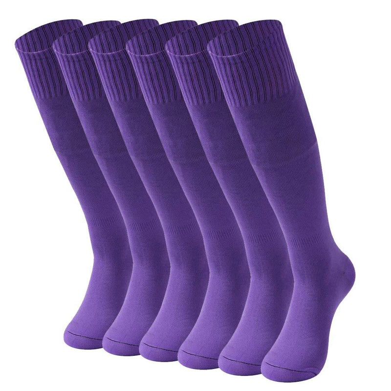 Soccer Socks, RTZAT Unisex Solid Knee High Tube Team Sports Football Socks, 2,6,12 Pairs