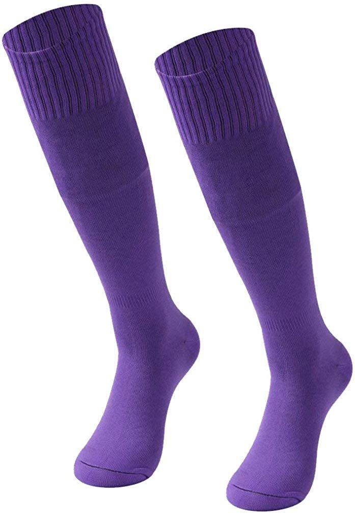 Soccer Socks, RTZAT Unisex Solid Knee High Tube Team Sports Football Socks, 2,6,12 Pairs