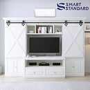 5FT Heavy Duty Sturdy Sliding Barn Door Hardware Kit -Super Smoothly and Quietly - Simple and Easy to Install - Includes Step-by-Step Installation Instruction -Fit 30" Wide Door(Rhombic Shape Hanger)