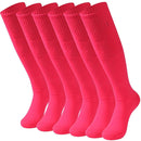 Soccer Socks, RTZAT Unisex Solid Knee High Tube Team Sports Football Socks, 2,6,12 Pairs