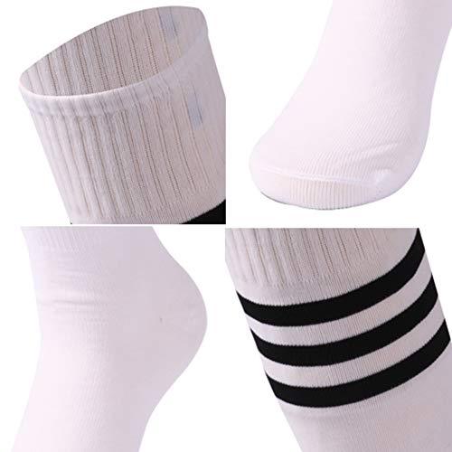 saounisi Unisex Tube Socks Stripe,2 Pairs Knee High Football Soccer Volleyball Baseball Cheerleading Team Socks