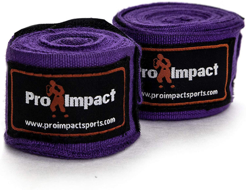 Pro Impact Mexican Style Boxing Handwraps 180" with Closure – Elastic Hand & Wrist Support for Muay Thai Kickboxing Training Gym Workout or MMA for Men & Women - 1 Pair