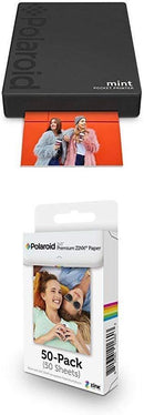 Polaroid Mint Pocket Printer W/ Zink Zero Ink Technology & Built-In Bluetooth for Android & iOS Devices - Black