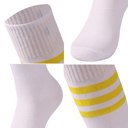 saounisi Unisex Tube Socks Stripe,2 Pairs Knee High Football Soccer Volleyball Baseball Cheerleading Team Socks