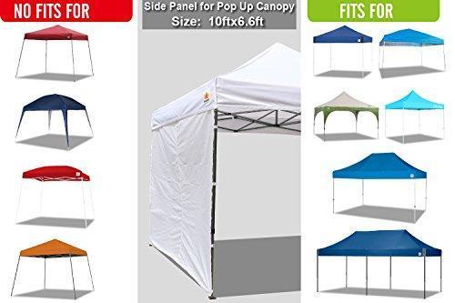 ABCCANOPY Instant Canopy SunWall (15+Colors) for 10x10 Feet, 10x20 Feet Straight Leg pop up Canopy, 1 Pack Sidewall Only, White