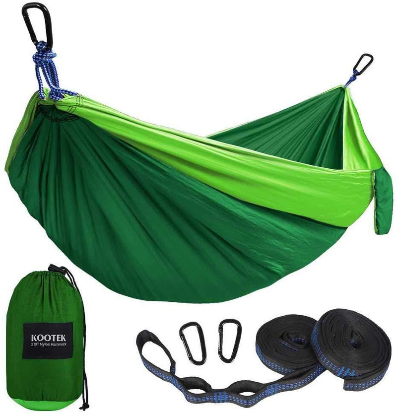 Kootek Camping Hammock Double & Single Portable Hammocks with 2 Tree Straps, Lightweight Nylon Parachute Hammocks for Backpacking, Travel, Beach, Backyard, Patio, Hiking