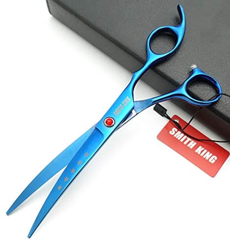 Elfirly 7.0in Professional Pet Grooming Scissors Set,Straight & Thinning & Curved Scissors 4pcs Set for Dog Grooming