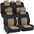 BDK OS-309-BG Polypro Black/Car Seat Cover, Easy Wrap Two-Tone Accent for Auto, Split Bench, Tan Beige