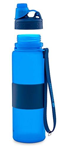 Nomader Collapsible Water Bottle - Leak Proof Twist Cap - BPA Free, 22 oz