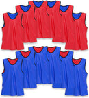 Unlimited Potential Nylon Mesh Scrimmage Team Practice Vests Pinnies Jerseys Bibs for Children Youth Sports Basketball, Soccer, Football, Volleyball (Pack of 12)