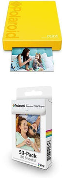 Polaroid Mint Pocket Printer W/ Zink Zero Ink Technology & Built-In Bluetooth for Android & iOS Devices - Black