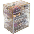 Sorbus Cosmetics Makeup and Jewelry Big Storage Display-Stylish Vanity, Bathroom Case, 4 Large, 2 Small Drawers, Clear