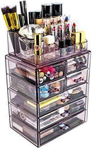 Sorbus Acrylic Cosmetic Makeup and Jewelry Storage Case Display-Spacious Design-for Bathroom, Dresser, Vanity and Countertop (4 Large, 2 Small Drawers, Clear)