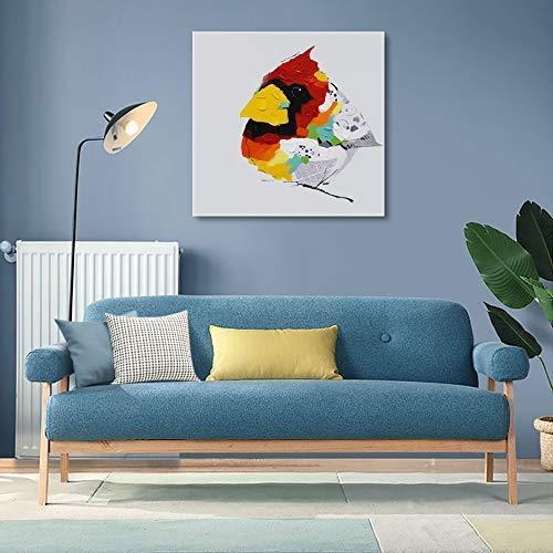 Bignut Art Oil Painting Hand Painted Funny Animal Smoking Dog Cool Wall Art on Canvas Framed Wall Decor for Living Room Bedroom Office (30x30 Inches, Smoking Dog)