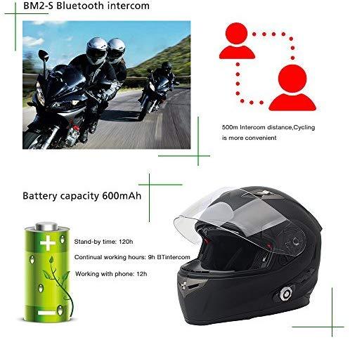 FreedConn Bluetooth Motorcycle Helmets Speakers Integrated Modular Flip up Dual Visors Full Face Built-in Bluetooth Mp3 Intercom headset Communication Range 500M (Red, Medium)