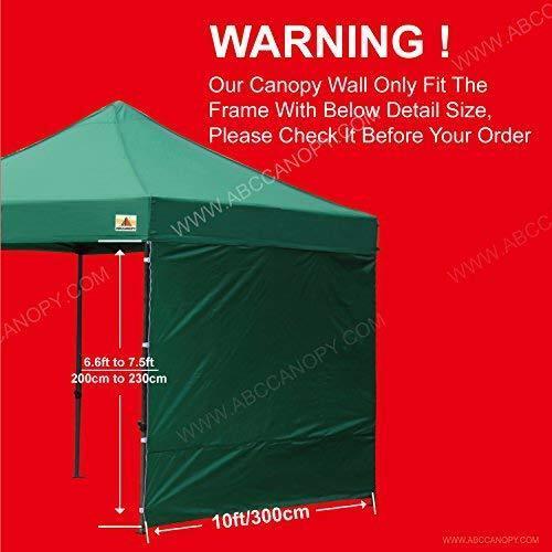 ABCCANOPY Instant Canopy SunWall (15+Colors) for 10x10 Feet, 10x20 Feet Straight Leg pop up Canopy, 1 Pack Sidewall Only, White