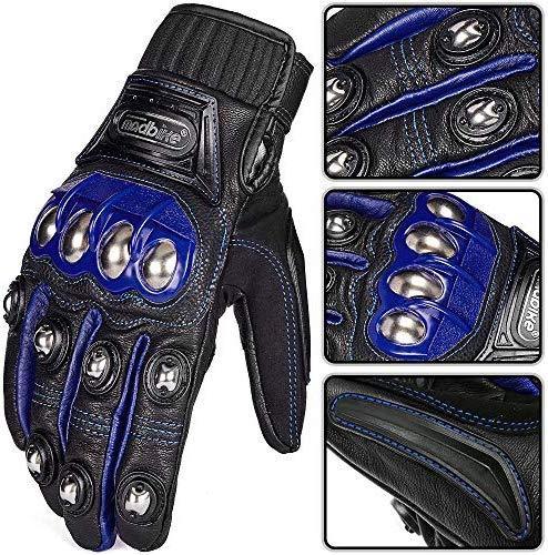 ILM Alloy Steel Bicycle Motorcycle Motorbike Powersports Racing Touchscreen Gloves (M, BLUE)