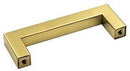 goldenwarm Gold Cabinet Pulls Square Kitchen Hardware Handles 10 Pack - LSJ12GD160 Brushed Brass Pulls for Cabinets Closet Square Cupboard Bathroom Desk Door Knobs 6-1/4in(160mm) Hole Centers