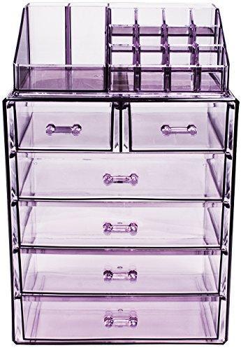 Sorbus Acrylic Cosmetic Makeup and Jewelry Storage Case Display-Spacious Design-for Bathroom, Dresser, Vanity and Countertop (4 Large, 2 Small Drawers, Clear)