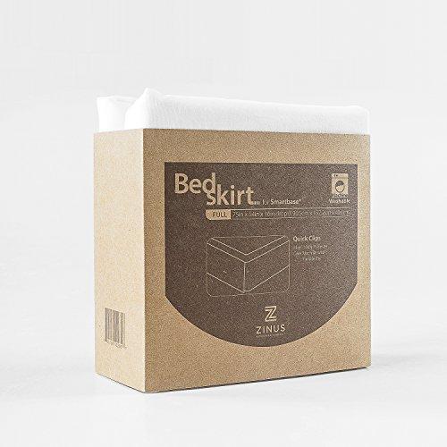 Zinus SmartBase Easy On/Easy Off Bed Skirt for 14 Inch SmartBase Mattress Foundation, Full