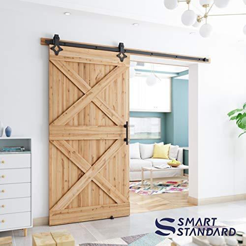 5FT Heavy Duty Sturdy Sliding Barn Door Hardware Kit -Super Smoothly and Quietly - Simple and Easy to Install - Includes Step-by-Step Installation Instruction -Fit 30" Wide Door(Rhombic Shape Hanger)