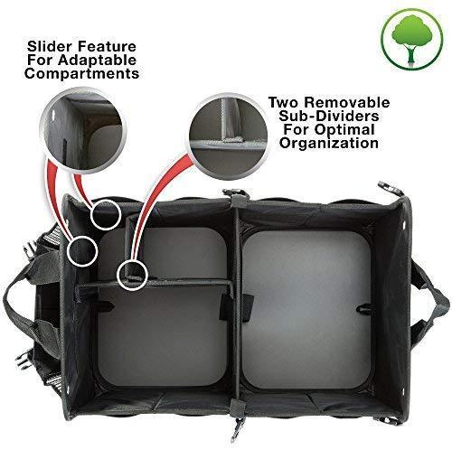 Trunkcratepro Collapsible Portable Multi Compartments Trunk Organizer, Black