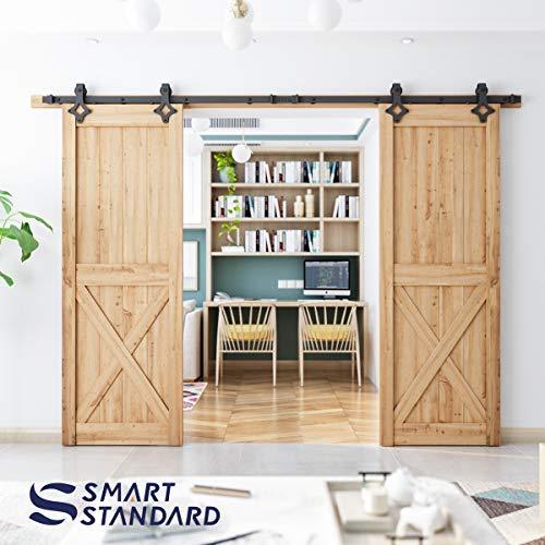 5FT Heavy Duty Sturdy Sliding Barn Door Hardware Kit -Super Smoothly and Quietly - Simple and Easy to Install - Includes Step-by-Step Installation Instruction -Fit 30" Wide Door(Rhombic Shape Hanger)