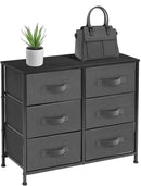 Sorbus Dresser with 5 Drawers - Furniture Storage Tower Unit for Bedroom, Hallway, Closet, Office Organization - Steel Frame, Wood Top, Easy Pull Fabric Bins (Black/Charcoal)