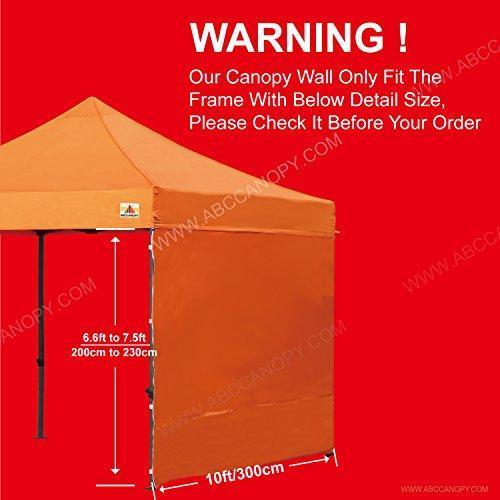 ABCCANOPY Instant Canopy SunWall (15+Colors) for 10x10 Feet, 10x20 Feet Straight Leg pop up Canopy, 1 Pack Sidewall Only, White