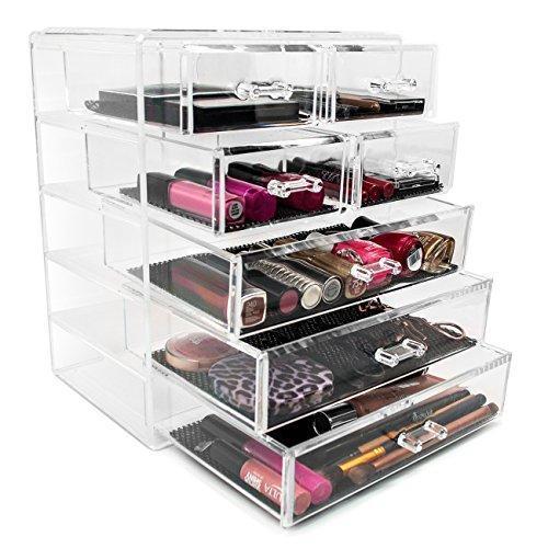 Sorbus Cosmetics Makeup and Jewelry Big Storage Display-Stylish Vanity, Bathroom Case, 4 Large, 2 Small Drawers, Clear