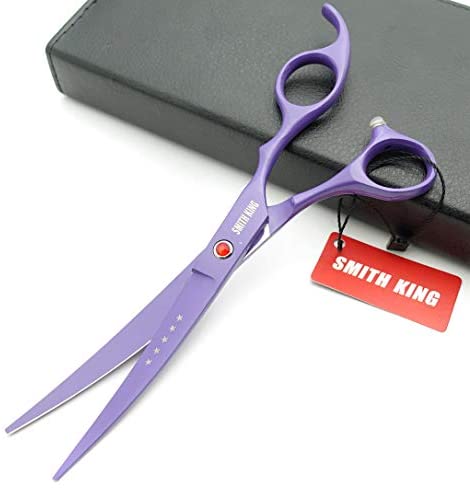 Elfirly 7.0in Professional Pet Grooming Scissors Set,Straight & Thinning & Curved Scissors 4pcs Set for Dog Grooming