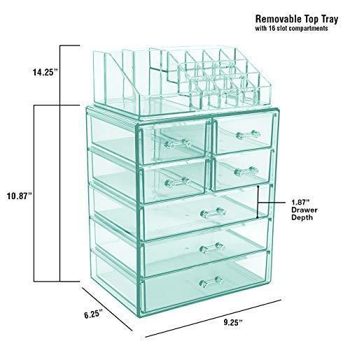 Sorbus Acrylic Cosmetic Makeup and Jewelry Storage Case Display-Spacious Design-for Bathroom, Dresser, Vanity and Countertop (4 Large, 2 Small Drawers, Clear)